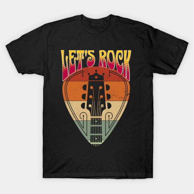 Let’s Rock – Guitar Pick and Neck T-Shirt by RockReflections